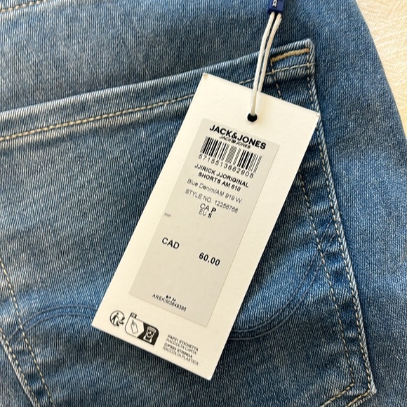 Jack & Jones Blue Denim Regular Fit Jean Shorts - Small - Picture 3 of 3